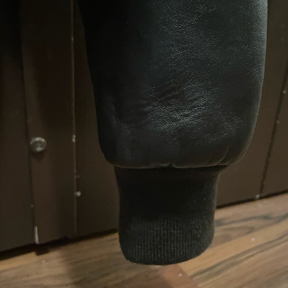 Maje dark brown leather aviator jacket - Picture 6 of 15